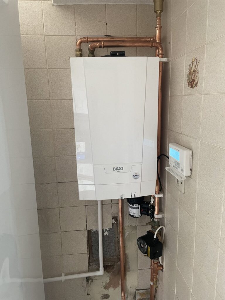 Baxi 800 combi boiler installation with new pipework and system filter
